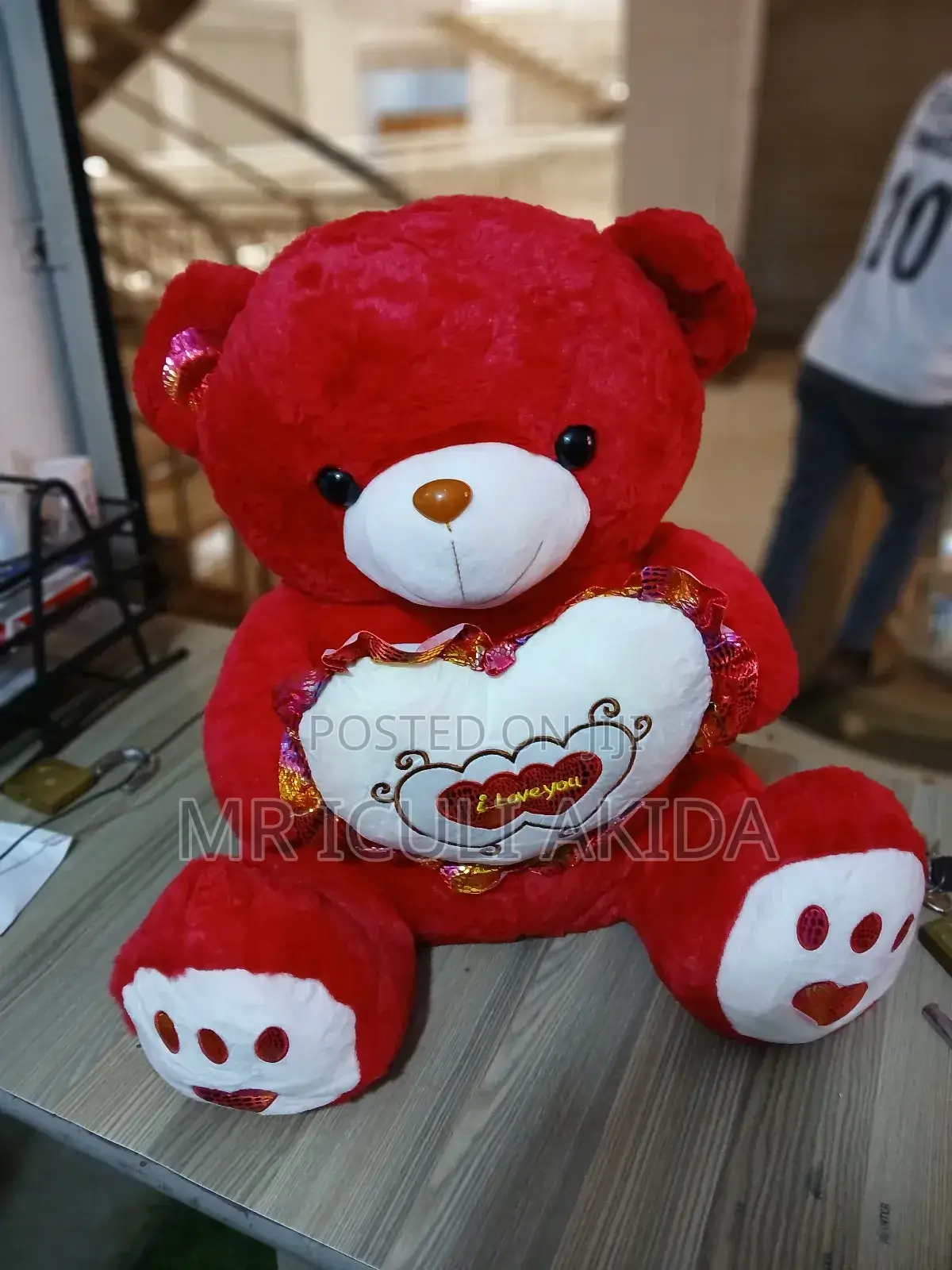 Big Size Lot Fancy Stuffed Soft Red Gift Teddy Bear Doll