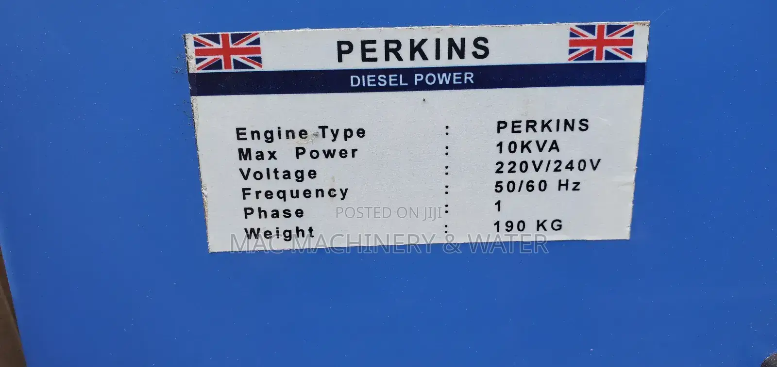 Perkins Diesel Generator 10kva An192f