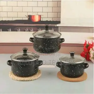 3 PCS Enamel Casserole Starting Cookware Pots