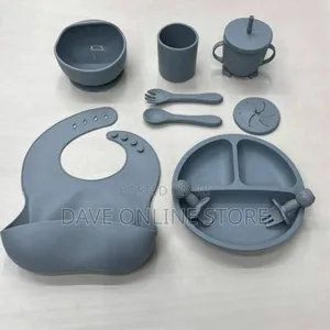 Baby Silicone Feeder Set - Grey Black