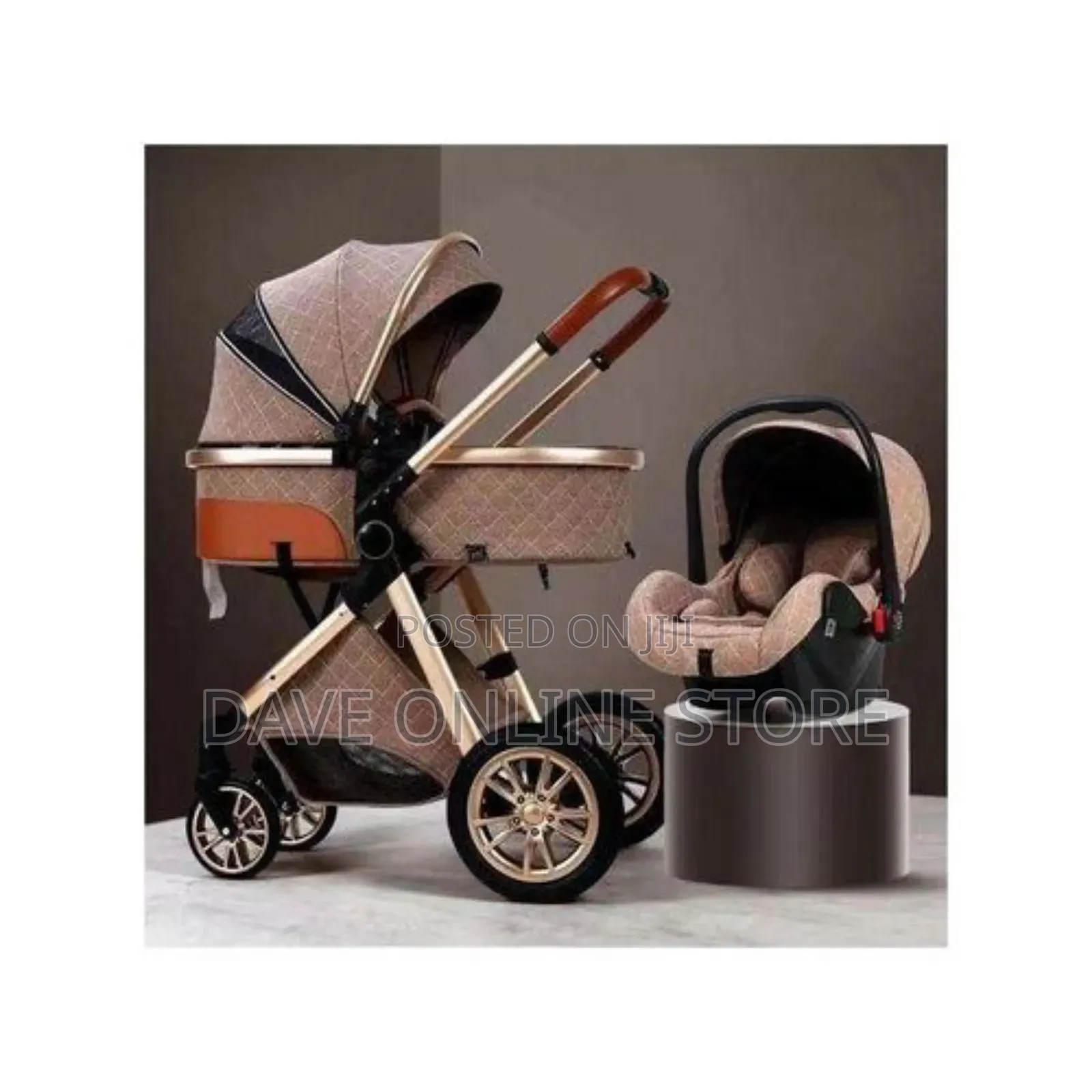 High Luxury 3 in 1 Baby Stroller Set Carriage - Multicolor