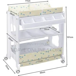 Multifunctional Changing Baby Diaper Table 3 in 1 - White