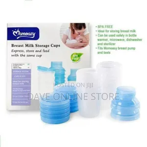 Momeasy Breast Milk Storage Cups 180ml/6oz-6cups-White Blue