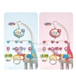 Baby Bed Musical Bed Bells With 360 Rotation-White