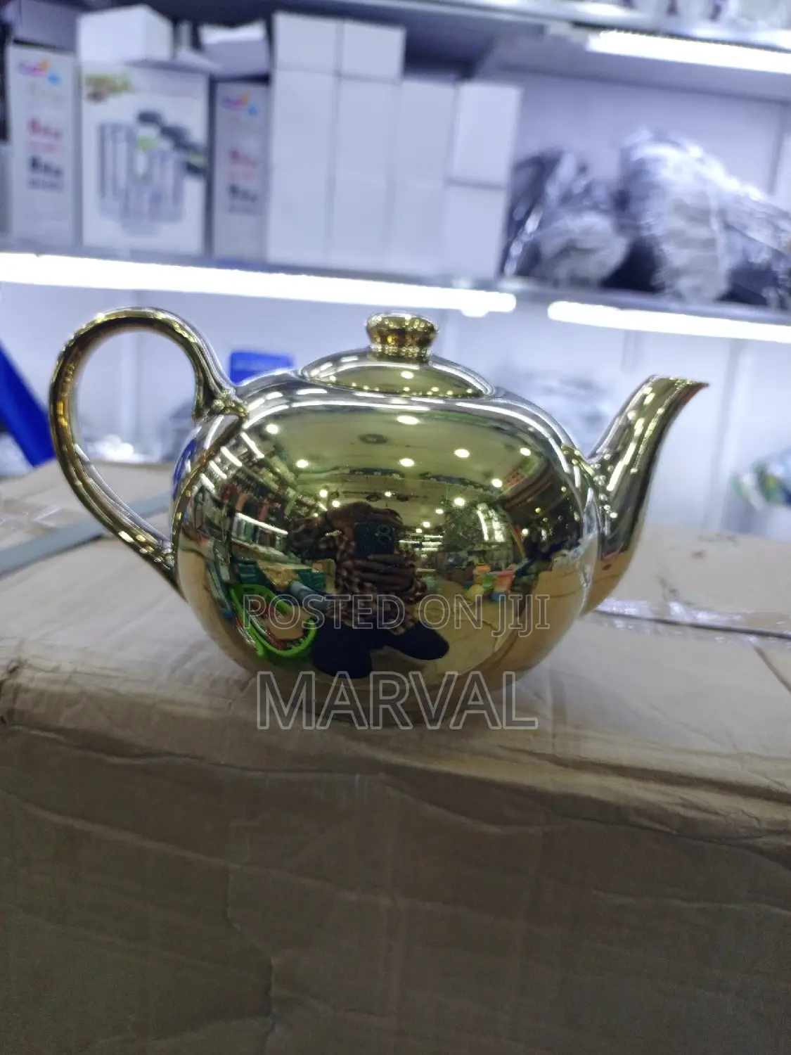 1.0liter Golden Ceramic Tea Pot