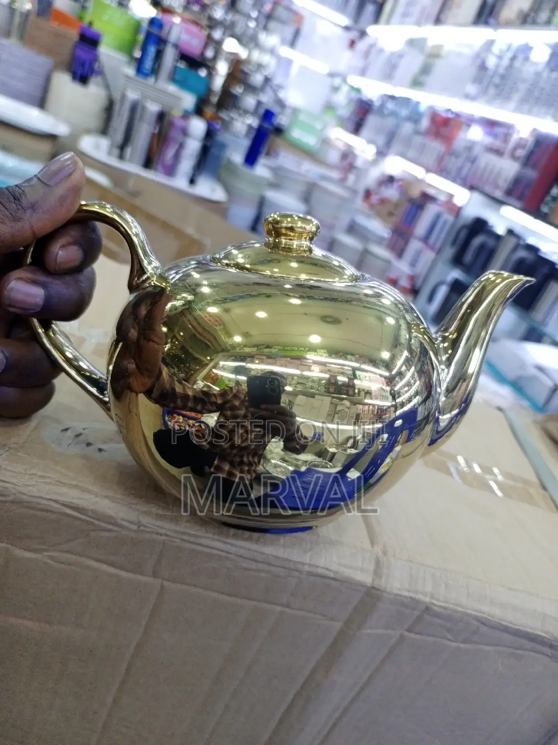 1.0liter Golden Ceramic Tea Pot
