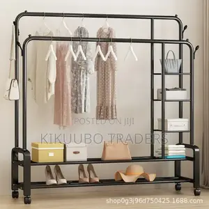 Double Rod Clothes Storage Hanger Rack