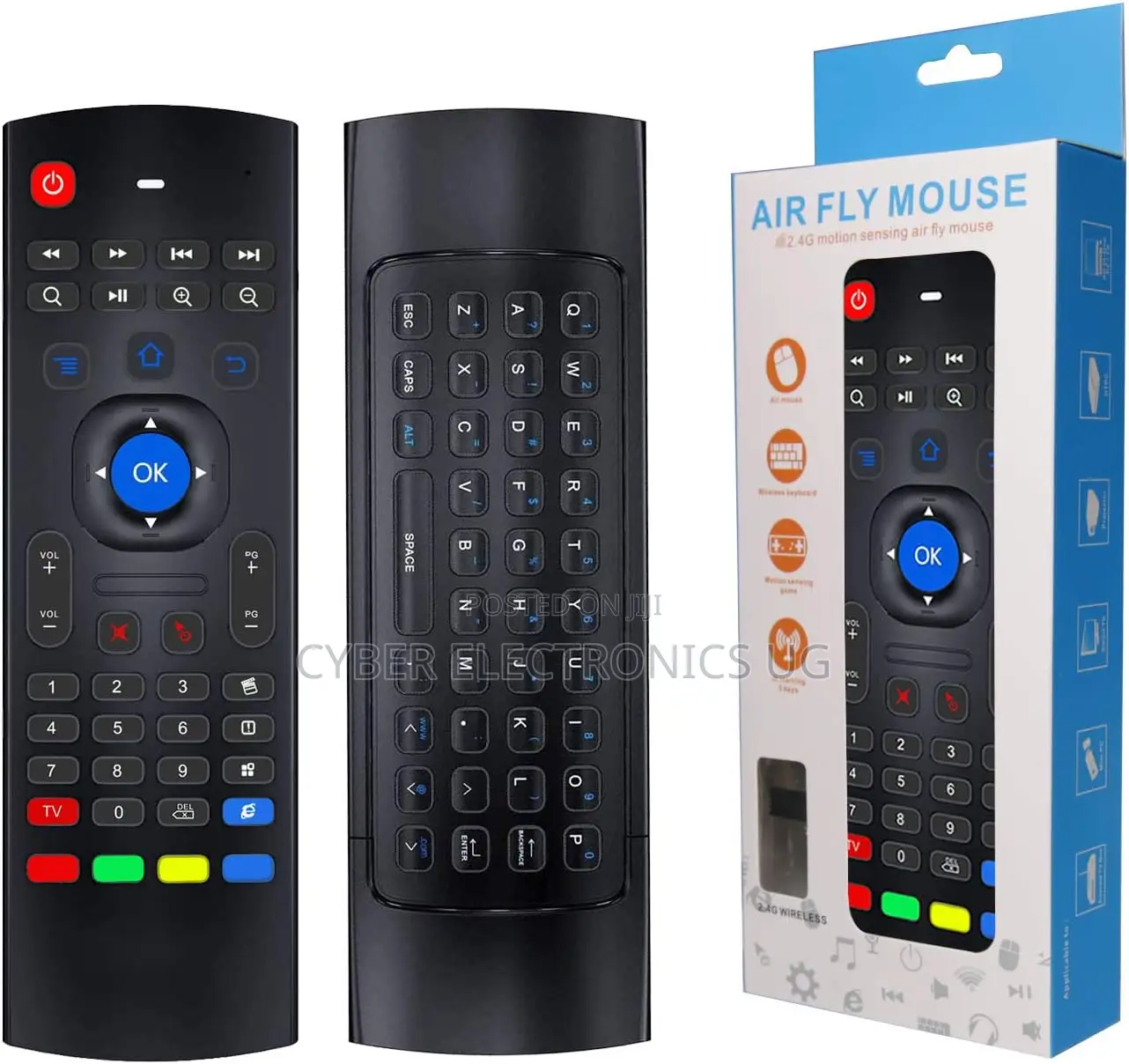 Universal Air Fly Mouse Remote With Back Keyboard