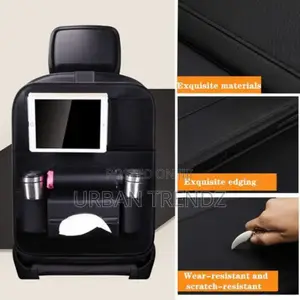 2-Pack Leather Car Backseat Organizer With Foldable Table