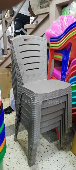 Gray Armless Plastic Chairs