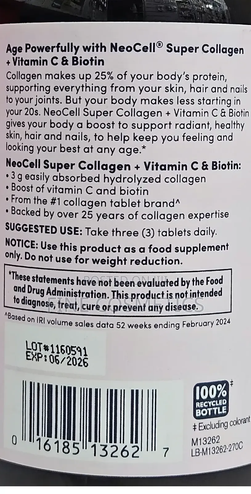 ORIGINAL Neocell Super Collagen Biotin Vitamin C Tablet |270