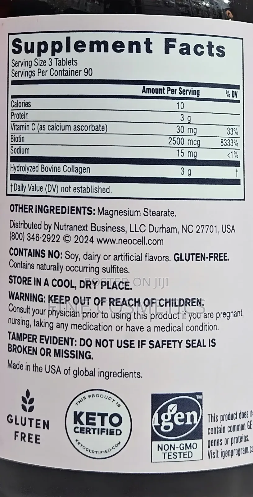 ORIGINAL Neocell Super Collagen Biotin Vitamin C Tablet |270