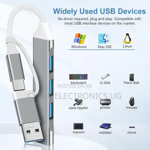 USB C Hub Adapter 2 in 1 USBC to USB Hub 4 Ports