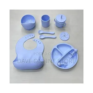 Baby Silicone Feeder Set- Blue