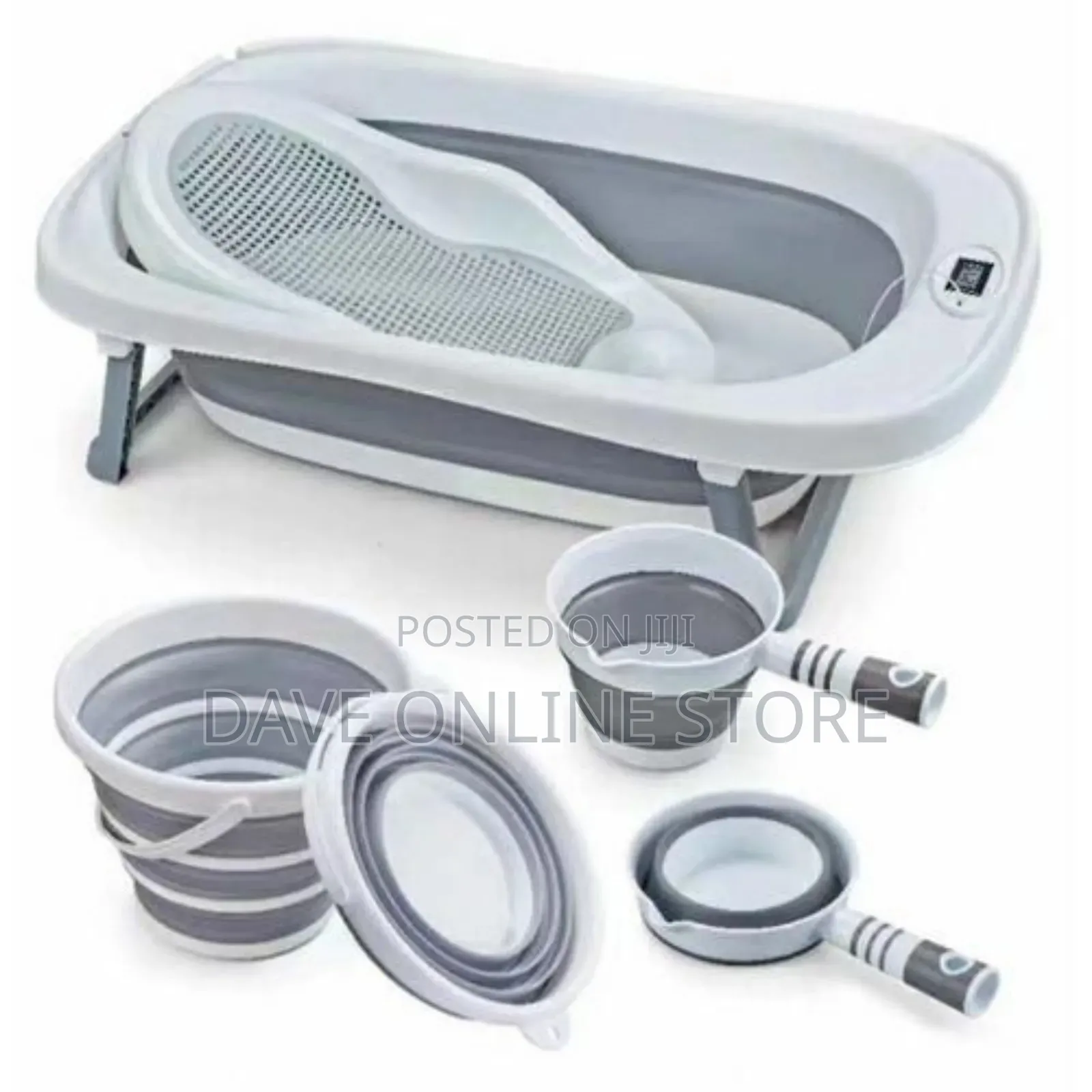 4PCS Baby Foldable Bath Tub Set