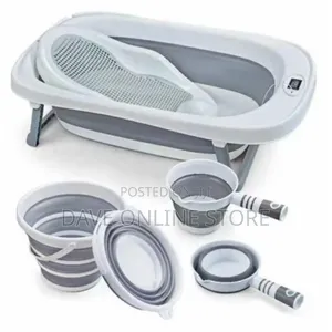 4PCS Baby Foldable Bath Tub Set