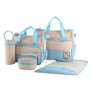 5 Pieces Dot Diaper Bags - Sky Blue