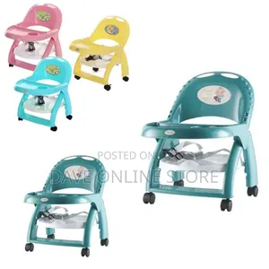 Baby Feeding Chair With Wheels-Multicolour