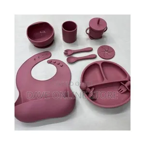 Baby Silicone Feeder Set - Maroon