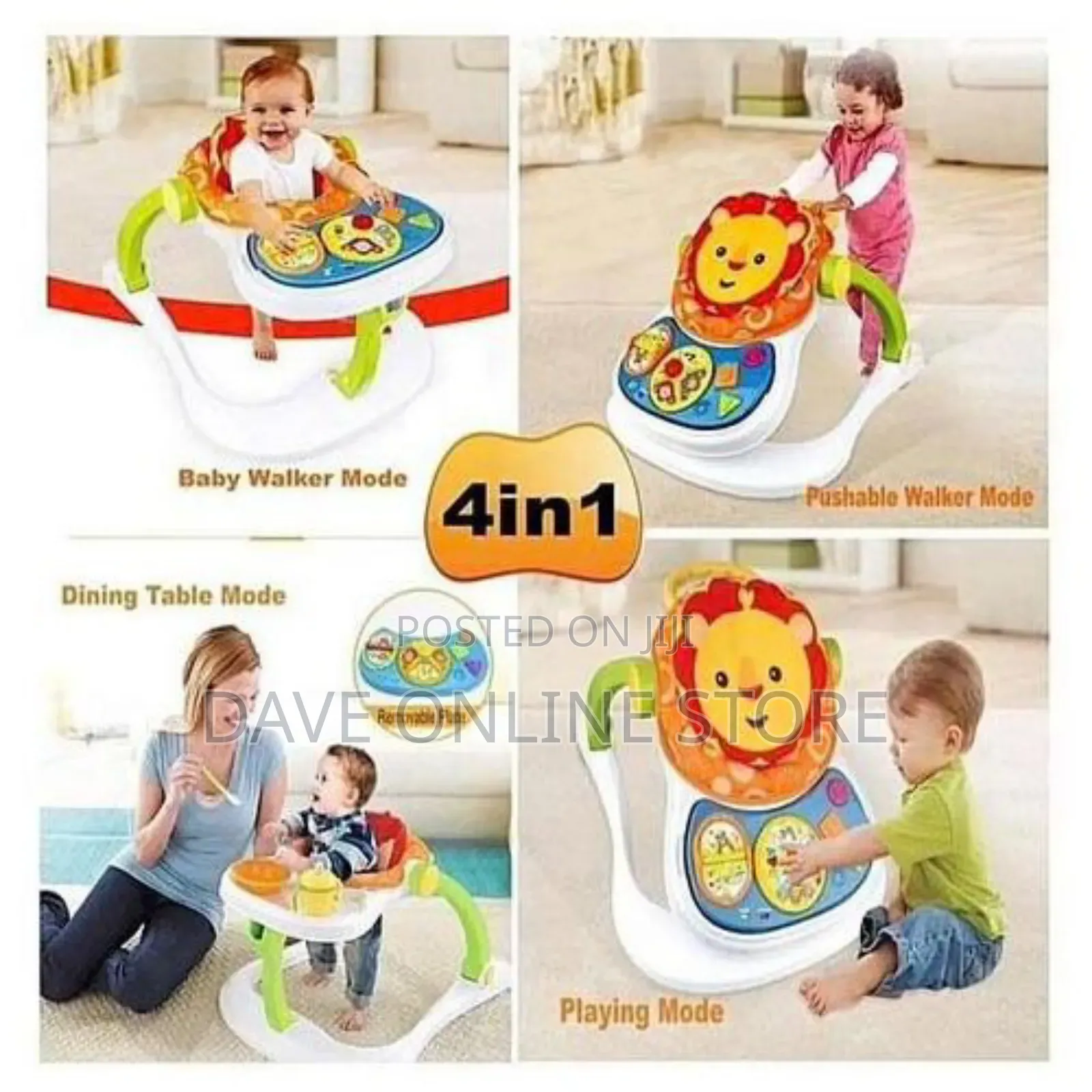 4 in 1 Multi Functional Entertainer Baby Walker,Feeding Seat