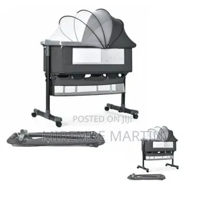 Grey Adjustable Crib Cosleeper Cradle Bed With Under Storage