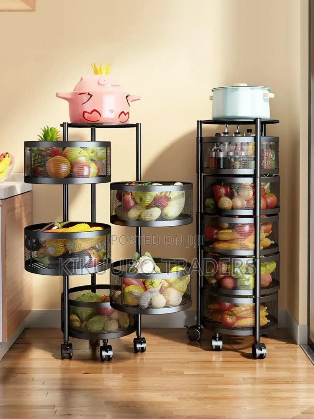 5 Layer Rotating Movable Kitchen Storage Rack