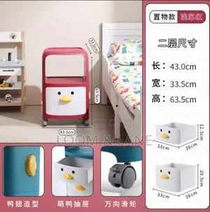 Kids Single Cartoon Drawer Storage Cabinet