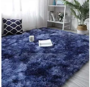 1.5by 2meters Fluffy Center Carpet Medium Size Dark Grey