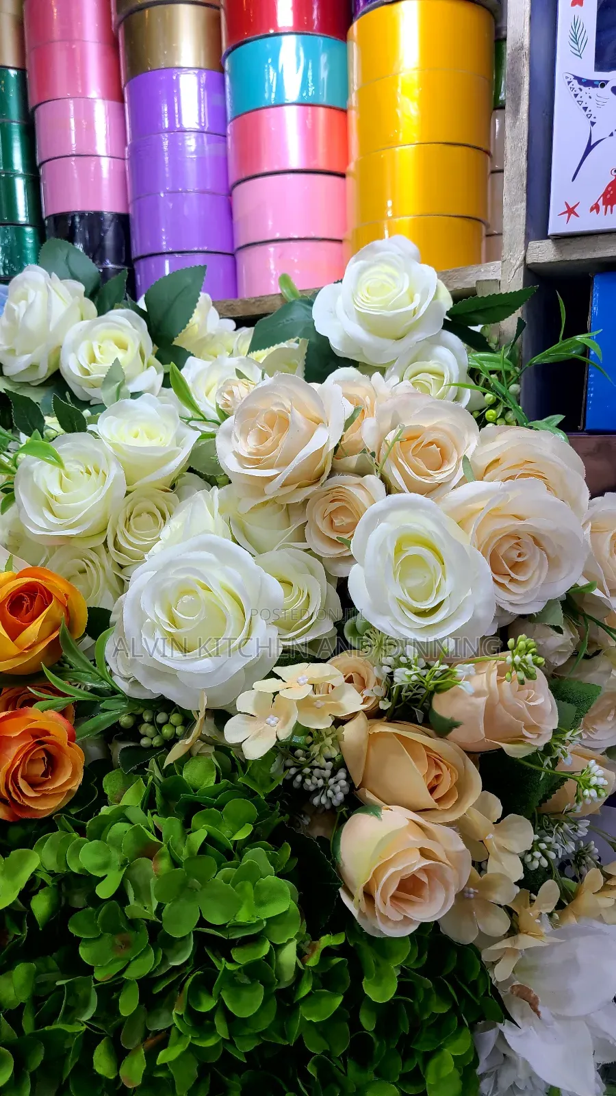 Artificial White Rose Flower