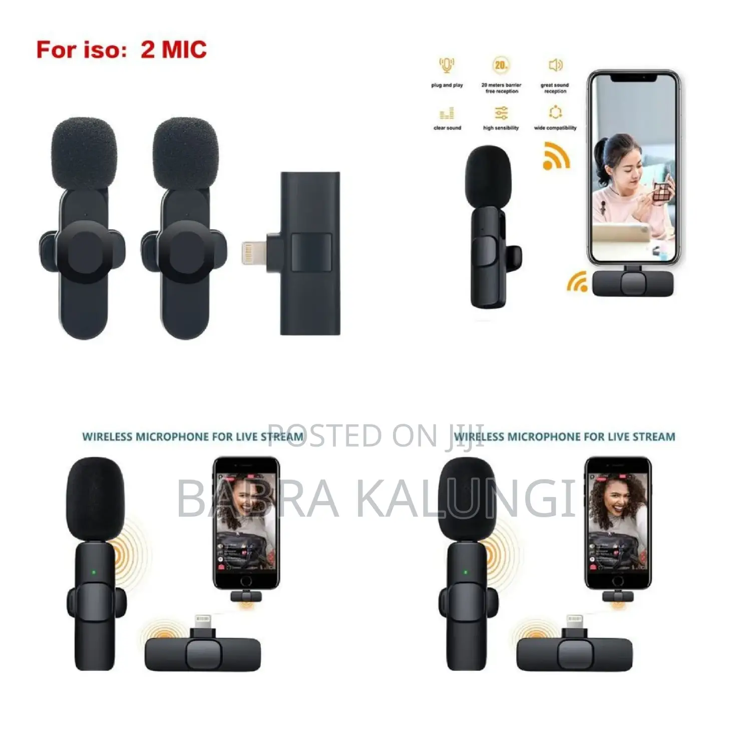 3-in-1 Wireless Lavalier Mini Microphone