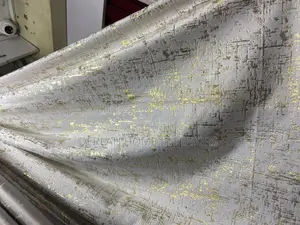 Velvet Curtains in Gold and White Per Ready Meter