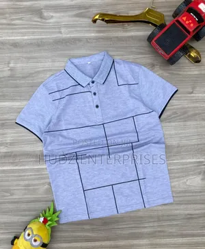 Light Grey With Stripes Collar T-Shirt