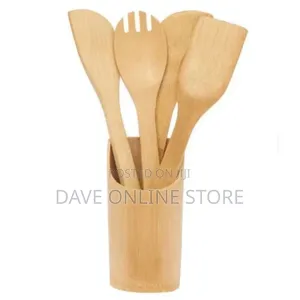 5pcs Kitchen Stick Set From Bamboo - Brown