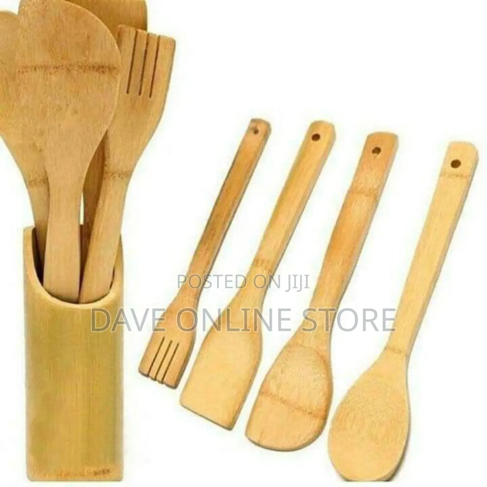 5pcs Kitchen Stick Set From Bamboo - Brown