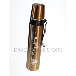 Hot Cold Unbreakable Stainless Steel Flask, 1L - Gold