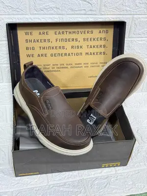 Original Dark Tan CAT Casual Footwear Leather Shoes