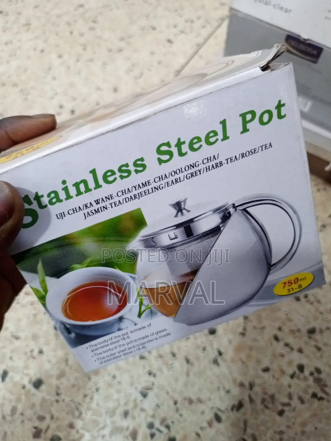 3/2cups Tea Pot (750mls) With Both Steel and Glass