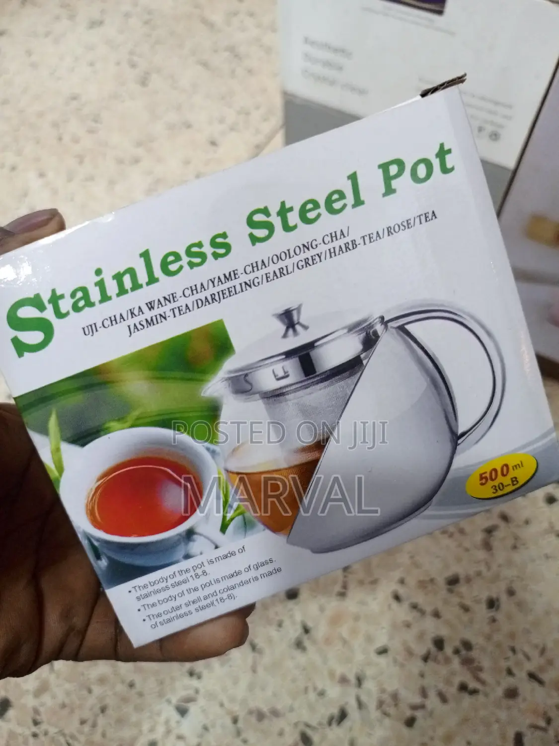 3/2cups Tea Pot (750mls) With Both Steel and Glass