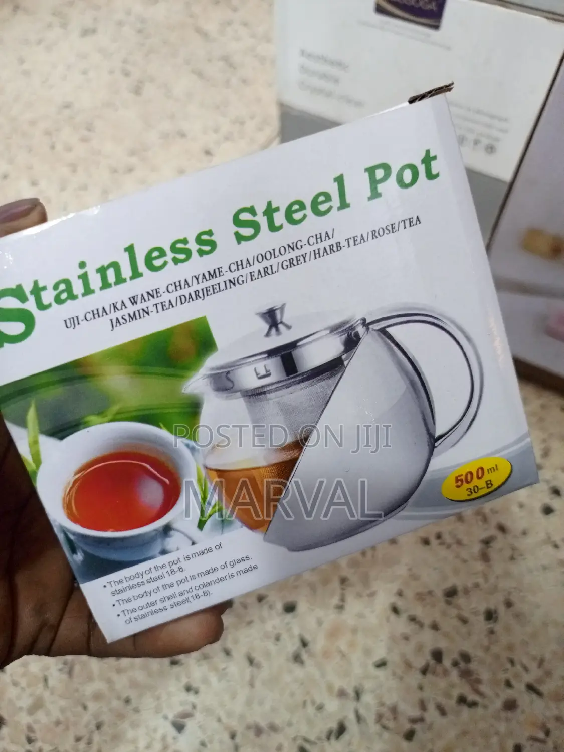 3/2cups Tea Pot (750mls) With Both Steel and Glass