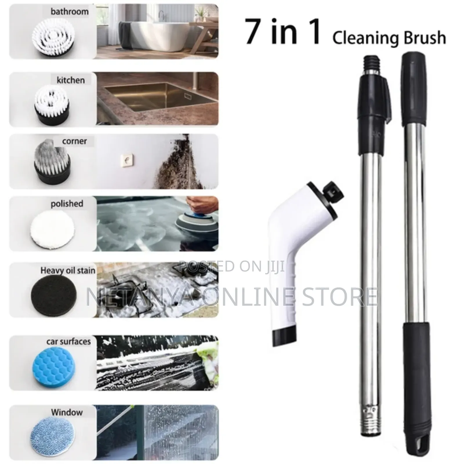 Adjustable 7in1 Electric Cleaning Brush