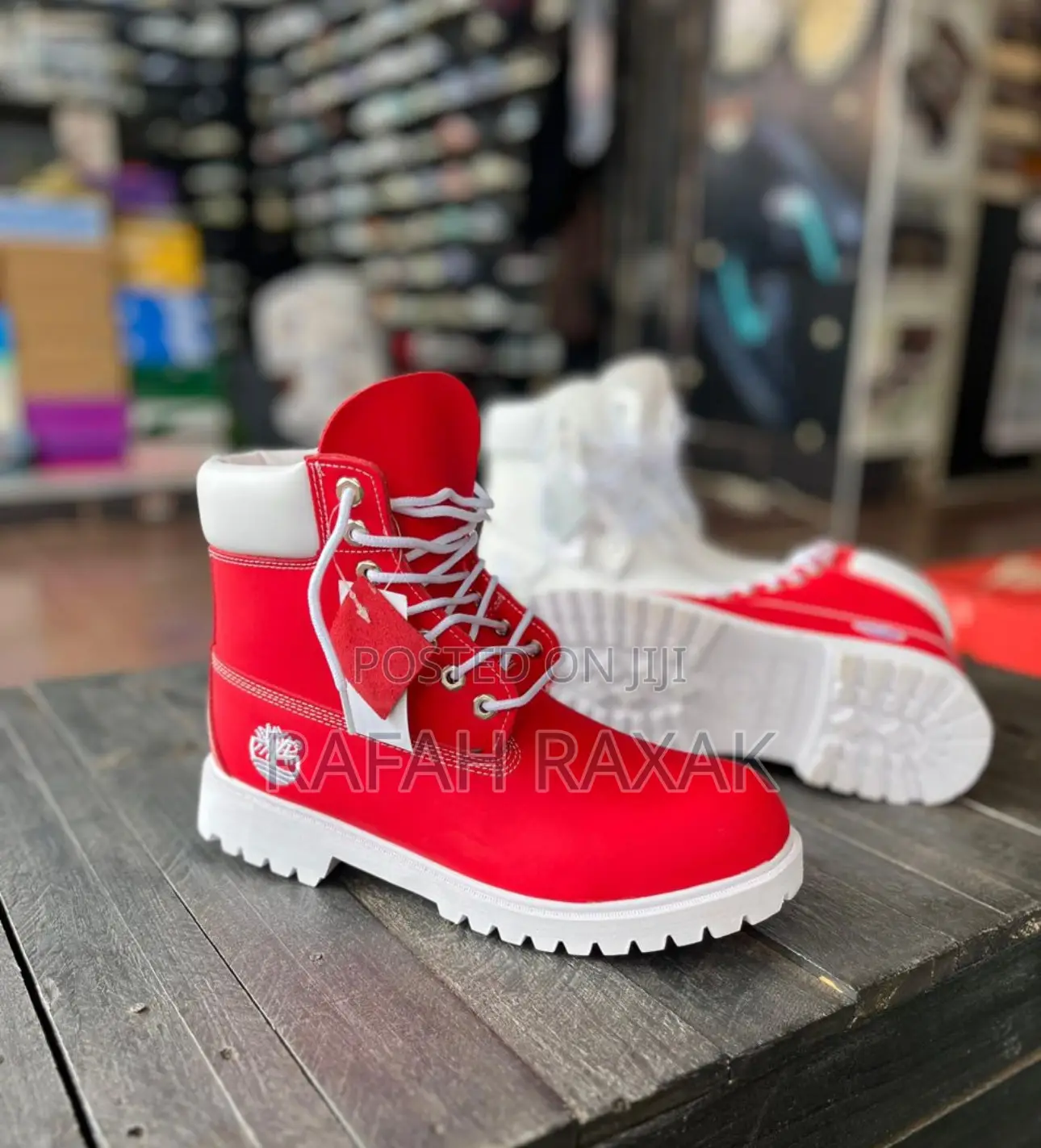 Original Waterproof 6 Inch White/Red Timberland Boot