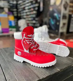 Original Waterproof 6 Inch White/Red Timberland Boot