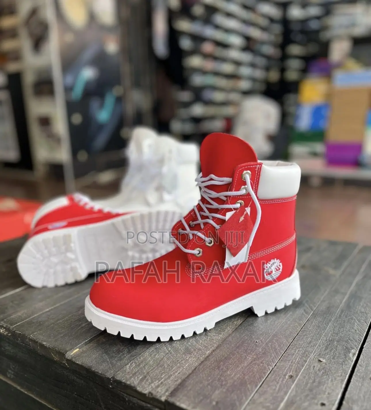 Original Waterproof 6 Inch White/Red Timberland Boot