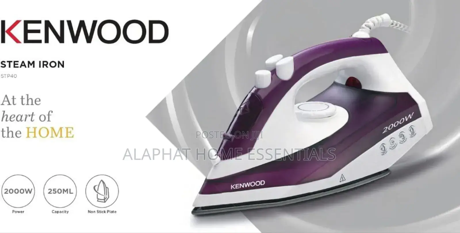 Kenwood 2000W Teflon Steam Iron