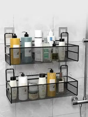 2pcs Wall Mount Bathroom Organizer Racks