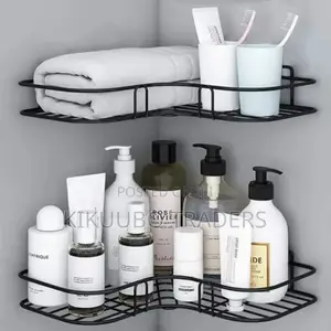 2pcs Wall Mounted Bathroom Storage Organizer Rack