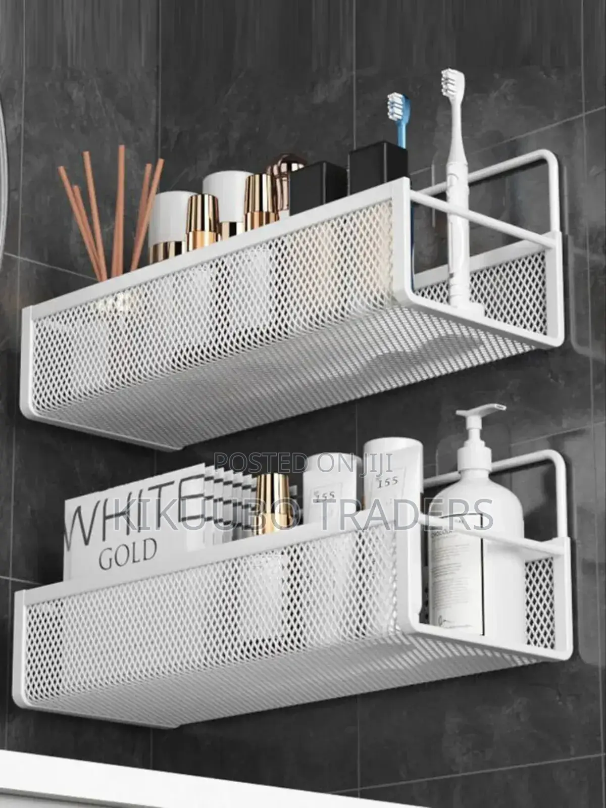 1pc Wall Mounted Bathroom Organizer Rack