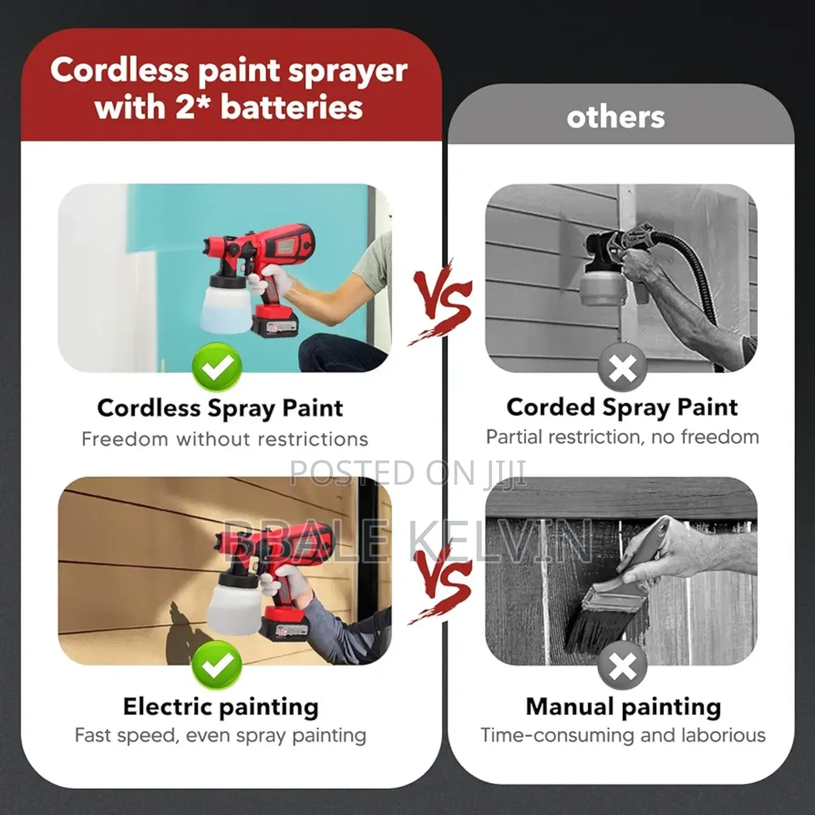Cordless Paint Sprayer 1 Battery 4000 Mah