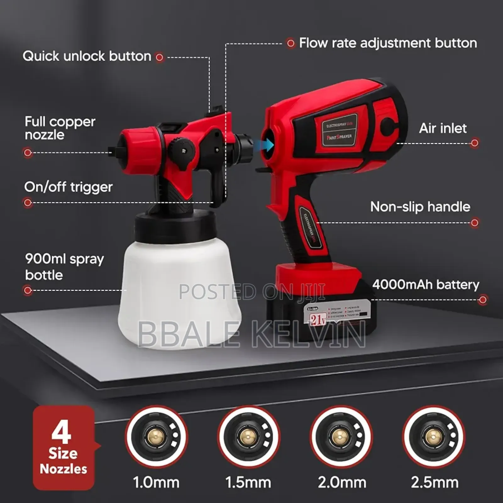 Cordless Paint Sprayer 1 Battery 4000 Mah
