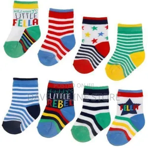 6 PCS Baby Socks in Different Design - Multi-Color